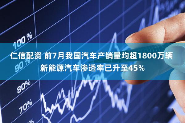 仁信配资 前7月我国汽车产销量均超1800万辆 新能源汽车渗透率已升至45%