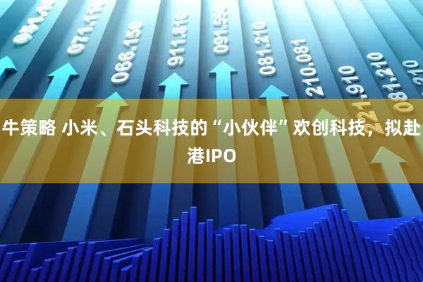 牛策略 小米、石头科技的“小伙伴”欢创科技，拟赴港IPO
